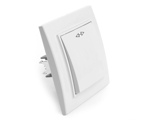 Переключатель одноклавишный перекрестный Stekker Эрна белый PSW10-9009-01 39925