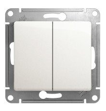 Выключатель двухклавишный Systeme Electric Glossa 10A 250V перламутр GSL000651