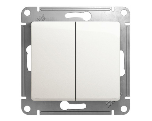 Выключатель двухклавишный Systeme Electric Glossa 10A 250V перламутр GSL000651 Выключатель двухклавишный Systeme Electric Glossa 10A 250V перламутр GSL000651