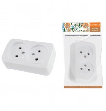 Розетка двойная 2P TDM Electric Дача белая SQ1824-0009