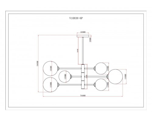 Подвесная люстра Moderli Molecule V10838-6P Подвесная люстра Moderli Molecule V10838-6P