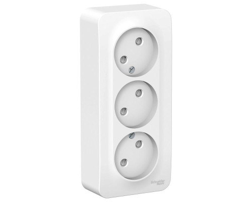 Розетка тройная 2К Systeme Electric Blanca 16A 250V со шторками белая BLNRA001311 Розетка тройная 2К Systeme Electric Blanca 16A 250V со шторками белая BLNRA001311