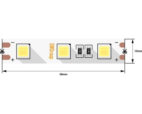 Светодиодная лента SWG 14,4W/m 60LED/m 5054SMD теплый белый 5M 002444