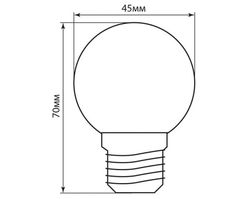 Лампа светодиодная Feron Е27 1W 6400K Шар Матовая LB-37 25115