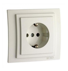 Розетка 2К+З Mono Electric Despina/ Larissa 16A 250V винтовое подключение слоновая кость 500-000121-117