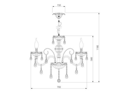 Подвесная люстра Bogates 125/6 Strotskis Подвесная люстра Bogates 125/6 Strotskis