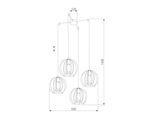 Подвесная люстра TK Lighting 6598 Jaula