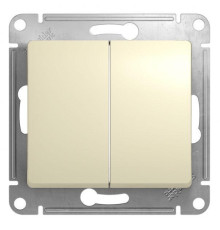 Выключатель двухклавишный Systeme Electric Glossa 10A 250V бежевый GSL000251