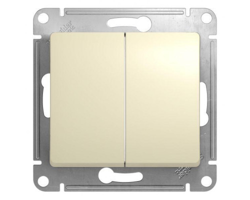 Выключатель двухклавишный Systeme Electric Glossa 10A 250V бежевый GSL000251 Выключатель двухклавишный Systeme Electric Glossa 10A 250V бежевый GSL000251