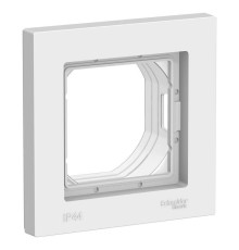 Рамка 1-постовая Systeme Electric AtlasDesign Aqua белая ATN440101