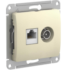 Розетка компьютерная RJ45/TV Systeme Electric Glossa 5e кат UTP бежевая GSL000289