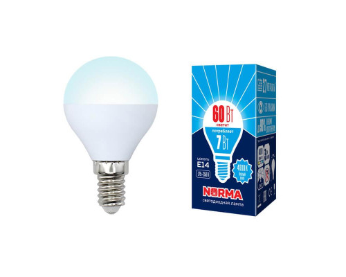 Лампа светодиодная E14 7W 4000K матовая LED-G45-7W/NW/E14/FR/NR UL-00003819