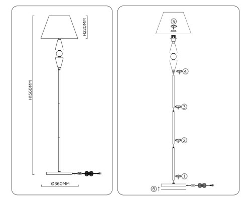 Торшер Ambrella light High light LH75265 Торшер Ambrella light High light LH75265