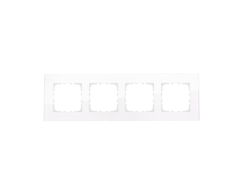 Рамка LK Studio 4-постовая, натуральное стекло (белый) LK80 844413-1 Рамка LK Studio 4-постовая, натуральное стекло (белый) LK80 844413-1