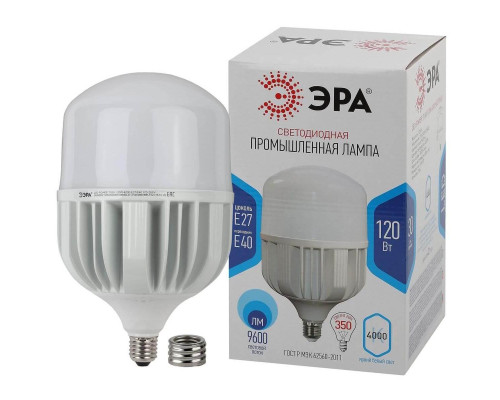 Лампа светодиодная сверхмощная ЭРА E27/E40 120W 4000K матовая LED POWER T160-120W-4000-E27/E40 Б0049103 Лампа светодиодная сверхмощная ЭРА E27/E40 120W 4000K матовая LED POWER T160-120W-4000-E27/E40 Б0049103