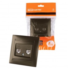 Розетка телефонная 2хRJ11 TDM Electric Лама бронза SQ1815-0718