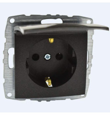 Розетка 2К+З Mono Electric Despina/ Larissa 16A 250V с крышкой винтовое подключение графит 500-002021-118