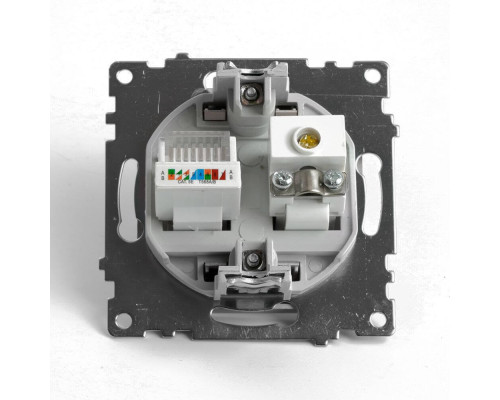 Розетка телевизионная TV + компьютерная RJ-45 Stekker Катрин шампань GLS00-7106-02 49184 Розетка телевизионная TV + компьютерная RJ-45 Stekker Катрин шампань GLS00-7106-02 49184