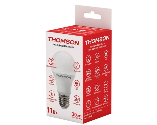 Лампа светодиодная Thomson E27 11W 4000K груша матовая TH-B2006
