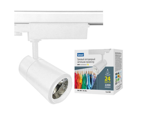 Трековый светодиодный светильник Uniel ULB-T52-24W/3000K/H White UL-00007496 Трековый светодиодный светильник Uniel ULB-T52-24W/3000K/H White UL-00007496