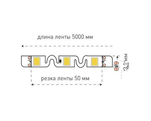 Светодиодная лента SWG 9W/m 60LED/m 2835SMD холодный белый 5M 001897 Светодиодная лента SWG 9W/m 60LED/m 2835SMD холодный белый 5M 001897