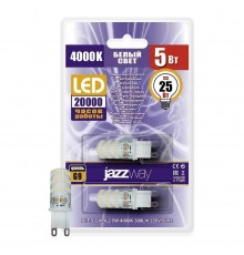 Лампа светодиодная Jazzway G9 5W 4000K прозрачная 2шт 1036650B