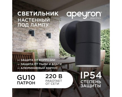 Уличный настенный светильник Apeyron Grafite 11-116