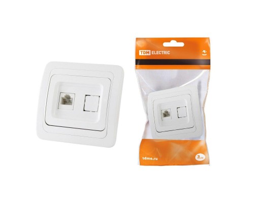 Розетка компьютерная RJ45 TDM Electric Валдай белая SQ1804-0013 Розетка компьютерная RJ45 TDM Electric Валдай белая SQ1804-0013