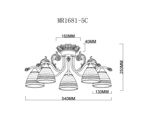 Потолочная люстра MyFar Nile MR1681-5C Потолочная люстра MyFar Nile MR1681-5C