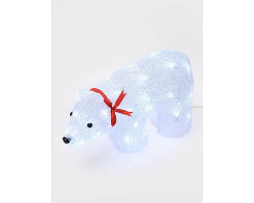 Фигурка светодиодная «Белый медведь» 23x36,5см Uniel ULD-M3423-040/STA 07954