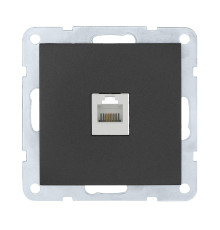 Розетка LK Studio компьютерная RJ-45 кат. 5е с накладкой (черный бархат) LK60 866108-1