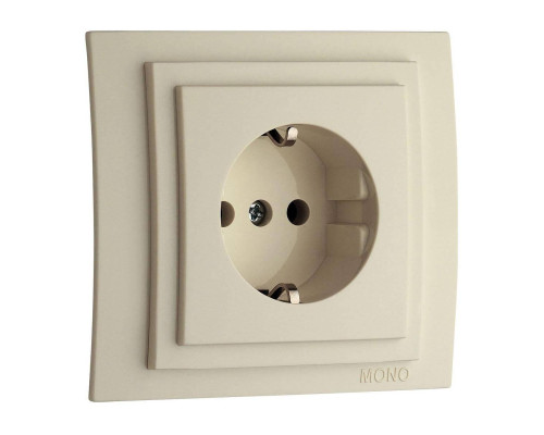 Розетка 2К+З Mono Electric Larissa 16A 250V винтовое подключение крем 103-171721-117 Розетка 2К+З Mono Electric Larissa 16A 250V винтовое подключение крем 103-171721-117