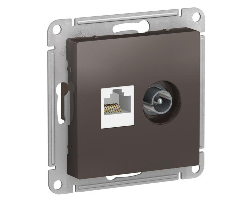 Розетка компьютерная RJ45/TV Systeme Electric AtlasDesign 5e кат UTP мокко ATN000689 Розетка компьютерная RJ45/TV Systeme Electric AtlasDesign 5e кат UTP мокко ATN000689