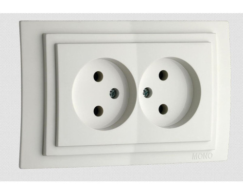 Розетка 2К двойная Mono Electric Larissa 16A 250V винтовое подключение белый 103-191905-121 Розетка 2К двойная Mono Electric Larissa 16A 250V винтовое подключение белый 103-191905-121