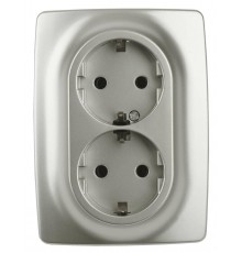 Розетка ЭРА 12 2x2P E Schuko со шторками 16A 250V 12-2108-15 Б0036451
