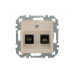 Розетка RJ45/RJ11 Liregus Retro кремовый омбре 29-138