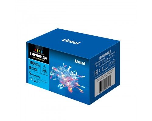 Светодиодная гирлянда Uniel 220V разноцветный ULD-S0500-100/DTA Multi IP20 Crystal UL-00003948