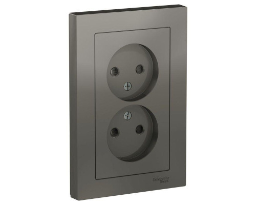 Розетка двойная 2К Systeme Electric AtlasDesign 16A 250V со шторками сталь ATN000922 Розетка двойная 2К Systeme Electric AtlasDesign 16A 250V со шторками сталь ATN000922