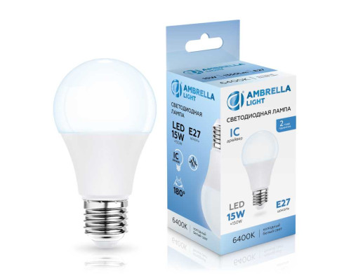 Лампа светодиодная Лон A60 15W 6400K Ambrella light Bulding 601506 Лампа светодиодная Лон A60 15W 6400K Ambrella light Bulding 601506