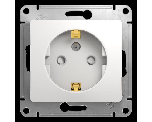 Розетка 2К+З Systeme Electric Glossa 16A 250V со шторками белая GSL000145