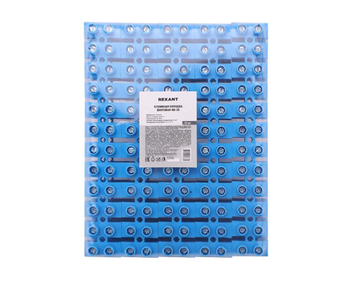 Клеммная винтовая колодка KВ-35 10-35, ток 80 A, полипропилен синий REXANT (10 шт./уп.) 07-5035-4 Клеммная винтовая колодка KВ-35 10-35, ток 80 A, полипропилен синий REXANT (10 шт./уп.) 07-5035-4