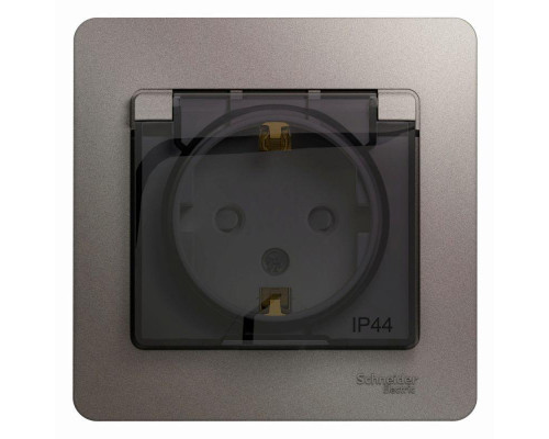 Розетка 2К+З Systeme Electric Glossa 16A 250V со шторками и крышкой платина GSL001248 Розетка 2К+З Systeme Electric Glossa 16A 250V со шторками и крышкой платина GSL001248