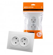Розетка двойная 2P TDM Electric Лама белая SQ1815-0024