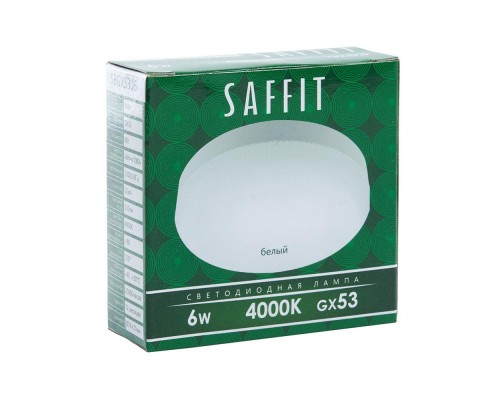 Лампа светодиодная Saffit GX53 6W 4000K белая SBGX5306 55195