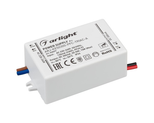 Драйвер Arlight ARJ-KE50300-PFC-Triac-A 30-50V 15W IP44 0,3A 028279 Драйвер Arlight ARJ-KE50300-PFC-Triac-A 30-50V 15W IP44 0,3A 028279