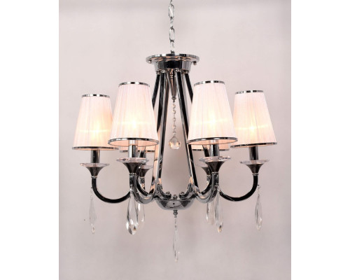 Подвесная люстра Lumina Deco Milesia LDP 8926-6 WT+CHR Подвесная люстра Lumina Deco Milesia LDP 8926-6 WT+CHR