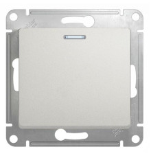 Выключатель одноклавишный Systeme Electric Glossa 10A 250V с подсветкой перламутр GSL000613