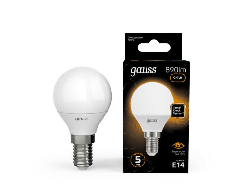 Лампа светодиодная Gauss E14 9.5W 3000K матовая 105101110 Лампа светодиодная Gauss E14 9.5W 3000K матовая 105101110