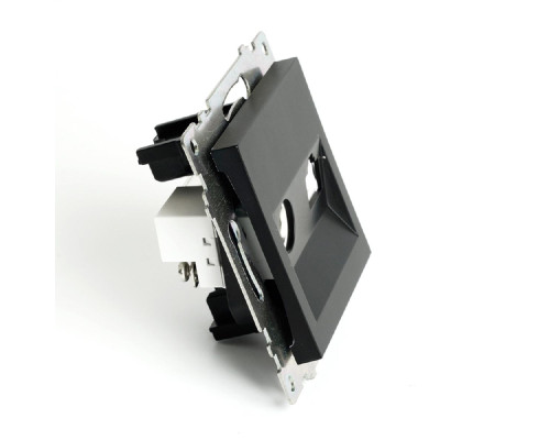 Розетка телевизионная TV + компьютерная RJ-45 Stekker Катрин GLS00-7106-05 черная 49182 Розетка телевизионная TV + компьютерная RJ-45 Stekker Катрин GLS00-7106-05 черная 49182