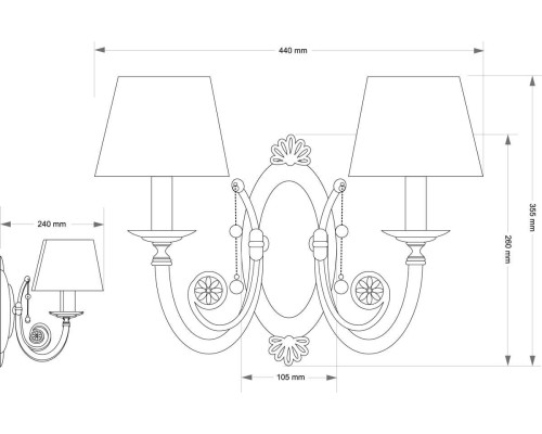 Настенный светильник KUTEK BIBIONE BIB-K-2(P/A)